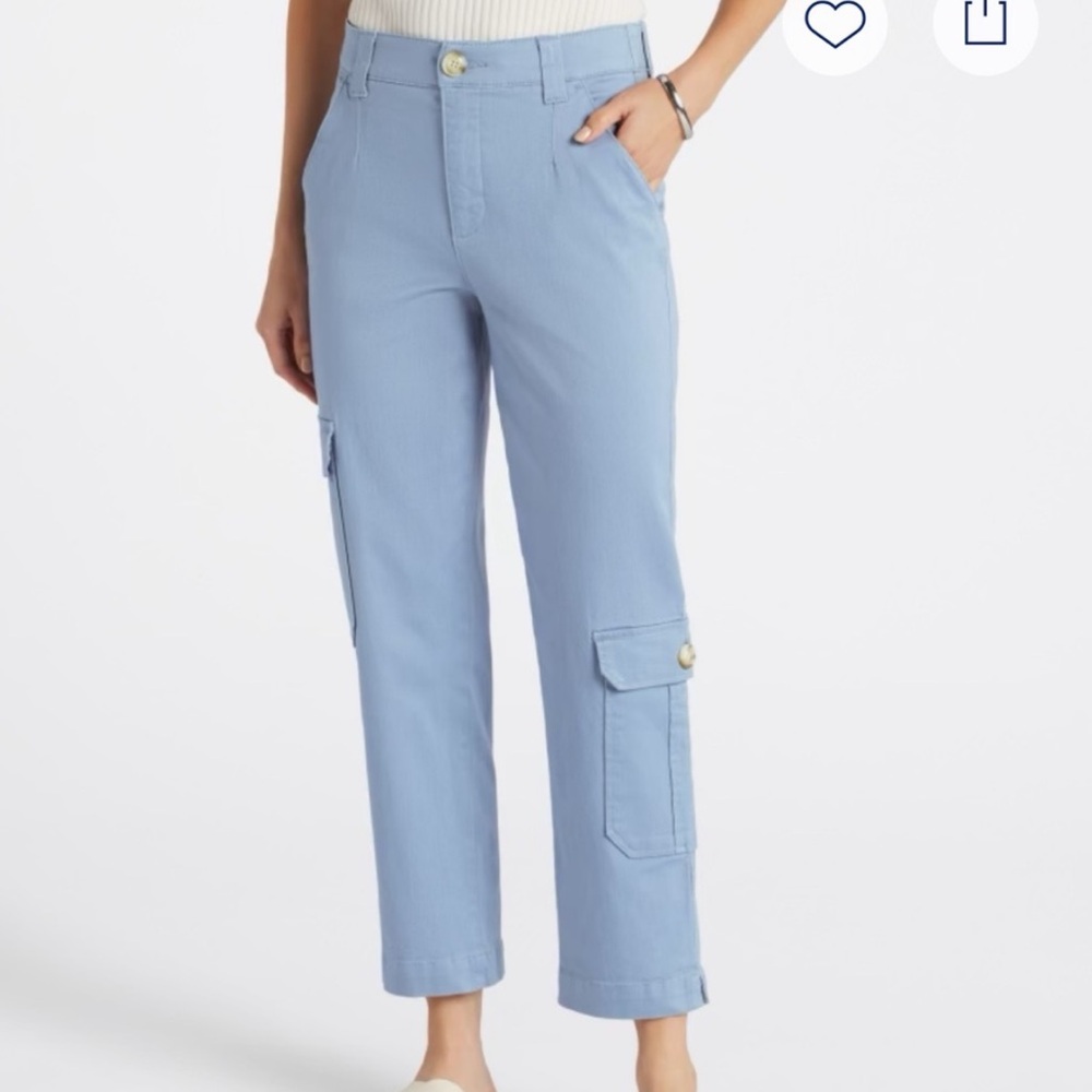 Democracy Light Blue Cargo Crop Pants